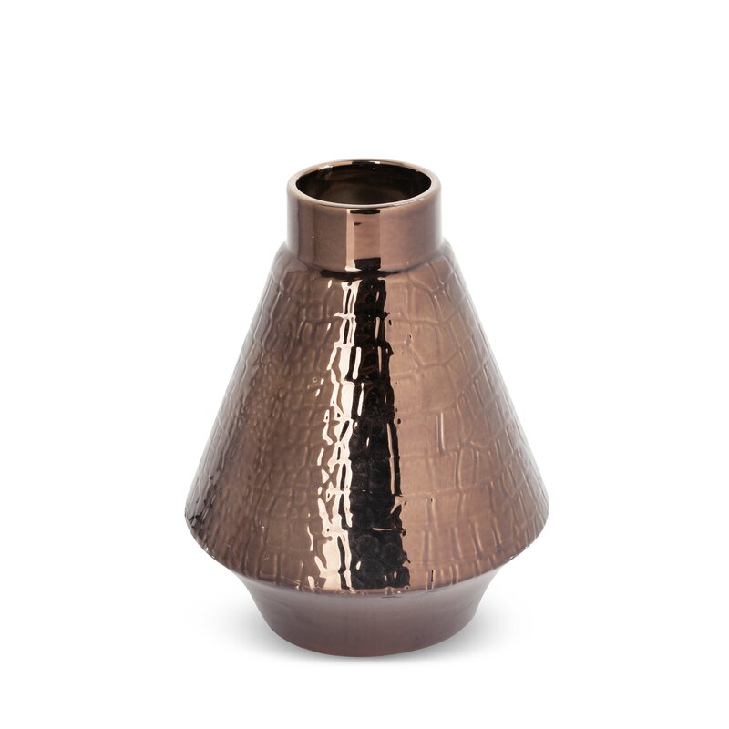 Wazon ceramiczny Erna miedziany fi 17 x 22 cm – na suszone kwiaty
