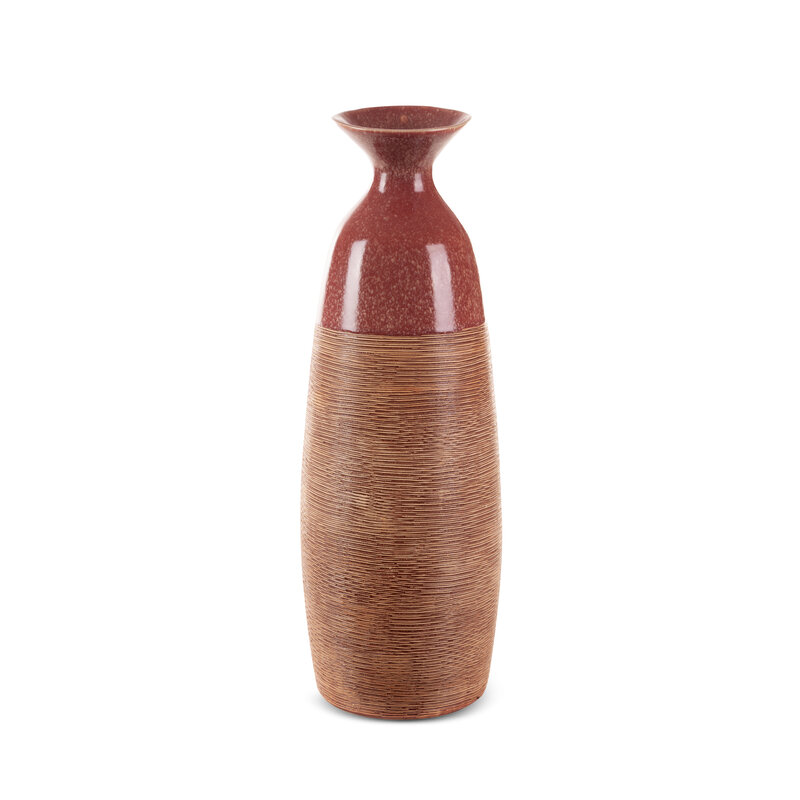 Wazon ceramiczny Elda czerwony O 18 x 51 cm – na susze i kwiaty