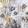 Obraz ręcznie malowany tropikalne liście beżowy 100 X 100 CM – wniesie egzotykę