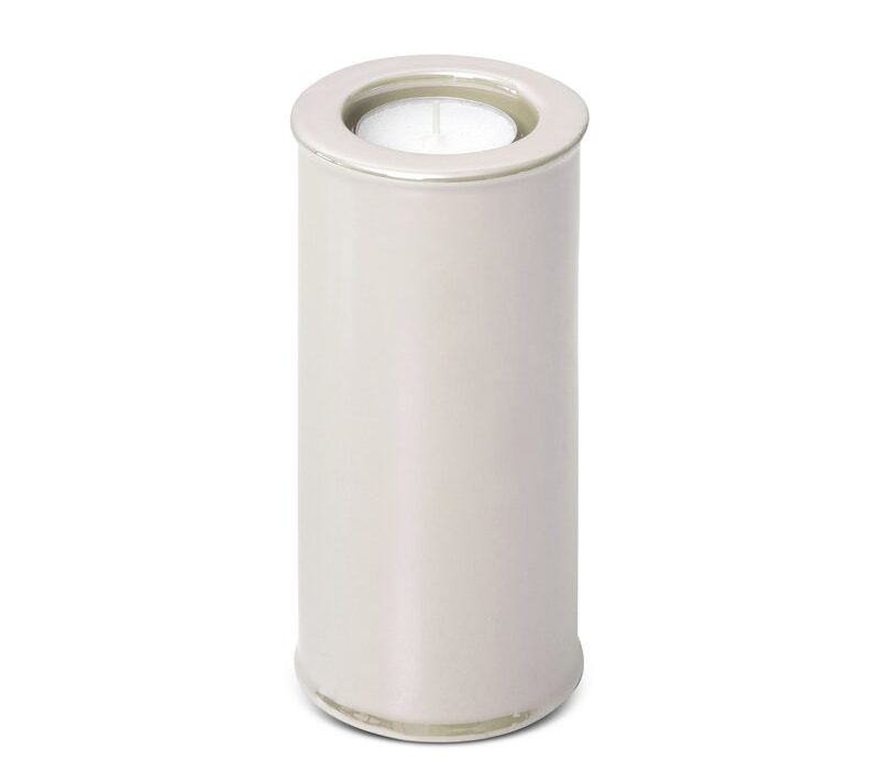 Świecznik ceramiczny perłowy fi 7 x 15 cm – wprowadza spokój