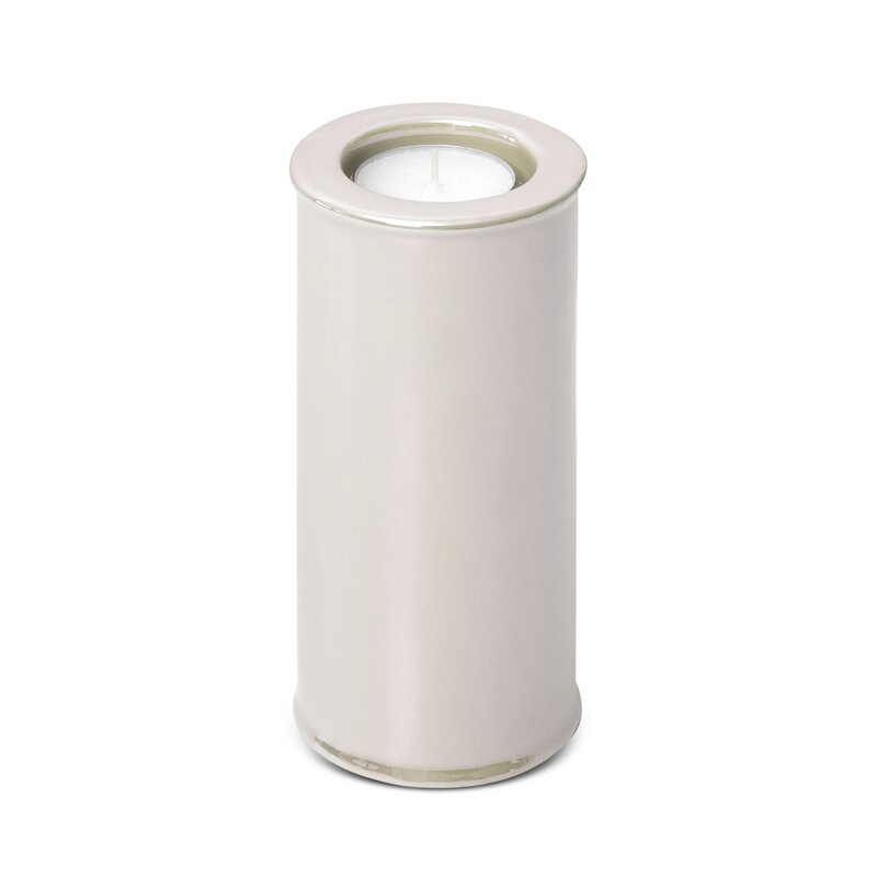 Świecznik ceramiczny perłowy fi 7 x 15 cm – wprowadza spokój