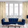 Zasłona welwetowa WERA kremowa 140 X 250 cm – z marmurowym wzorem