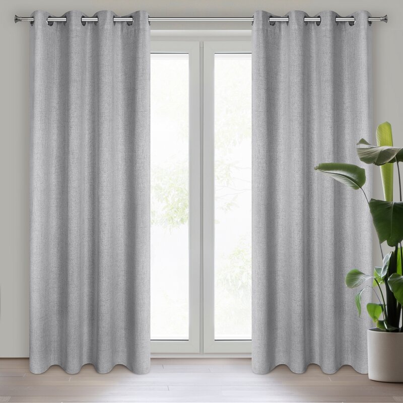 Zasłona gotowa Linda stalowa 140 x 250 cm – zaciemnienie pomieszczenia