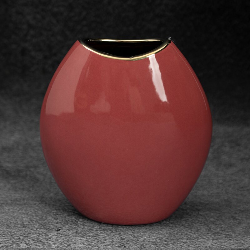 WAZON DEKORACYJNY SIBEL (06) 14 X 7 X 16 CM CIEMNORÓŻOWY