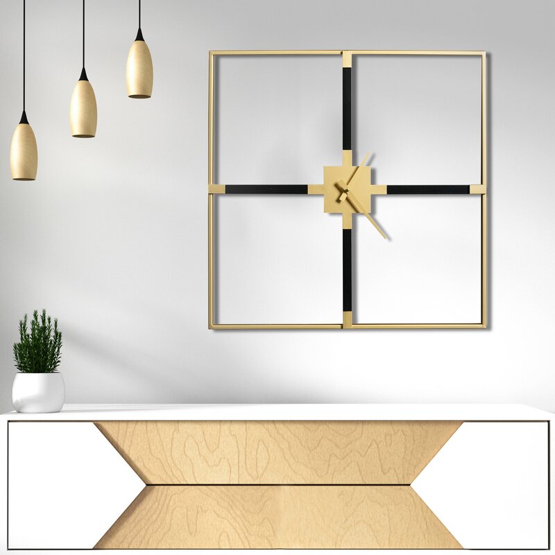 Zegar ścienny czarny 60 x 5 x 60 cm – nowoczesny akcent do salonu