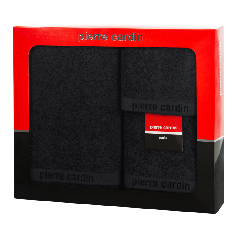 Komplet ręczników Pierre Cardin EVI czarny 40 X 34 X 9 CM – miękki i chłonny