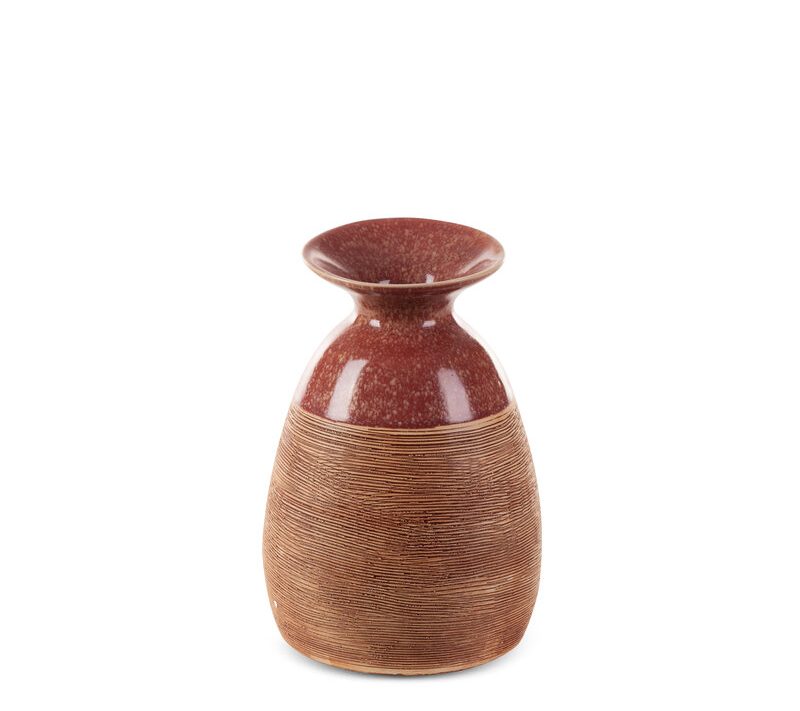 Wazon ceramiczny Elda (02) czerwony O 16 x 22 cm – na suszone kwiaty