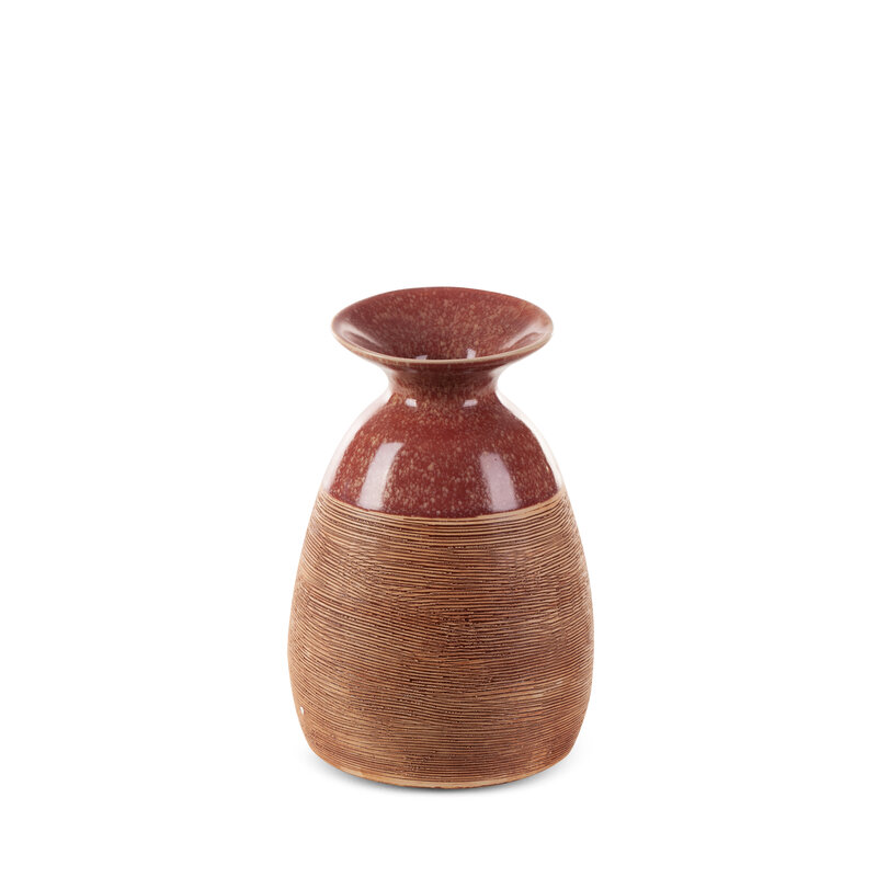 Wazon ceramiczny Elda (02) czerwony O 16 x 22 cm – na suszone kwiaty