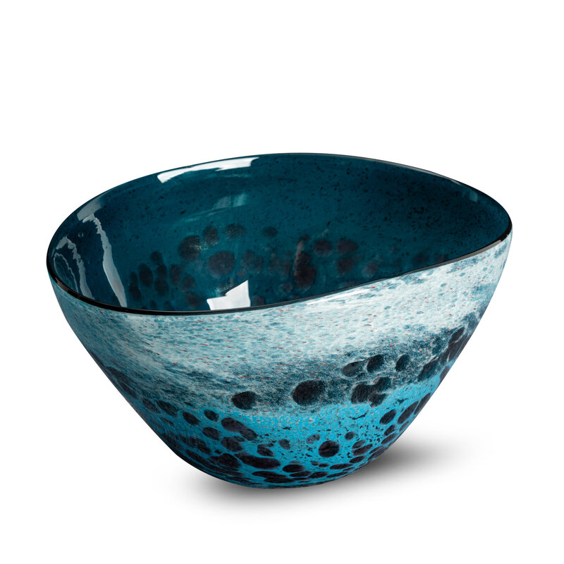 Misa szklana Logan granatowa 22 x 17 x 11 cm – idealna ozdoba