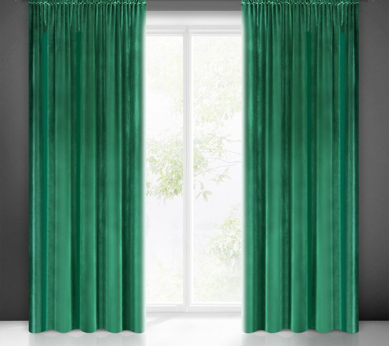 Zasłona gotowa Samanta zielona 140 x 270 cm – zaciemnia i zdobi