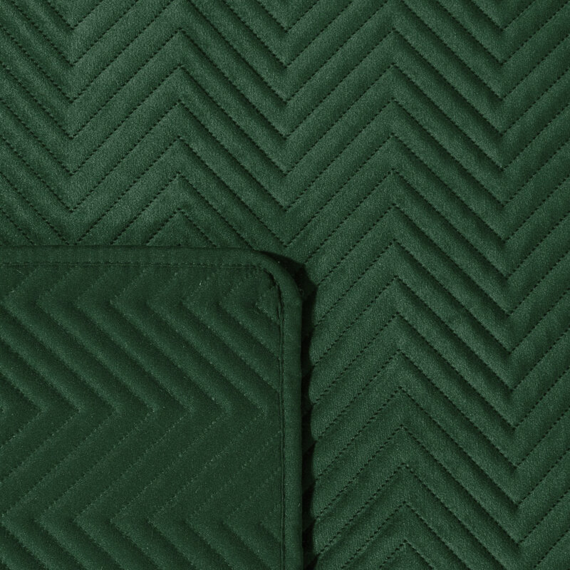 Narzuta velvet ciemnozielona 230 x 260 cm – doda przytulności