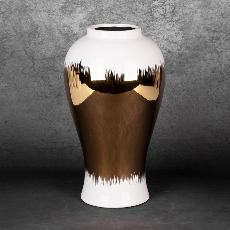 Wazon ceramiczny Tala biały 21 x 34 cm – na suche i kwiaty