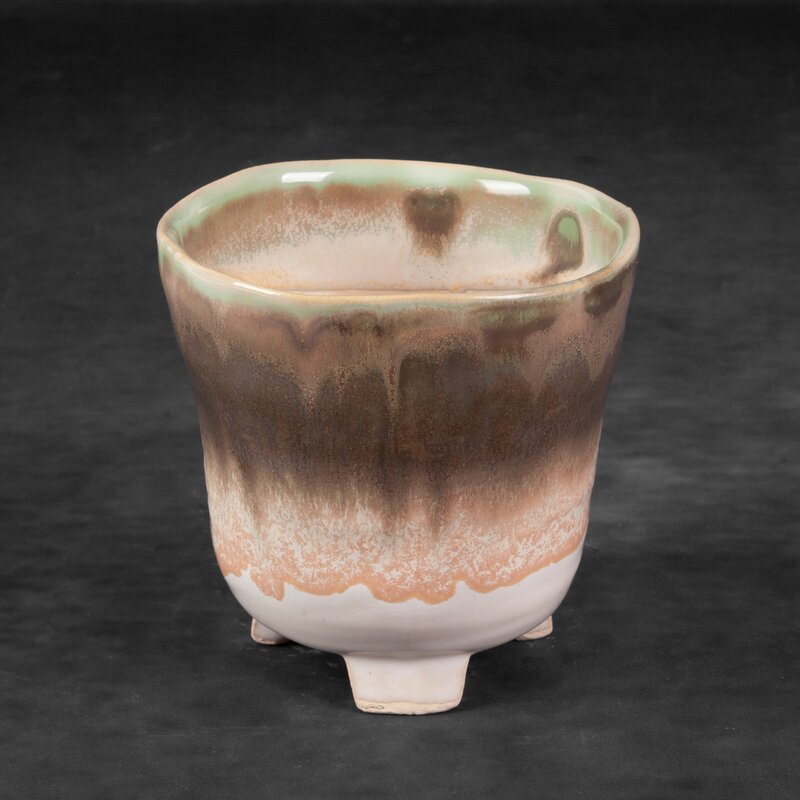 Doniczka ceramiczna kremowa fi 15 x 15 cm – do małych roślin