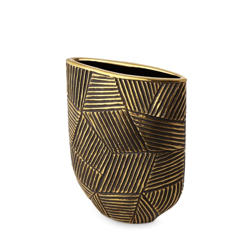 Wazon ceramiczny Emmi czarny 21 x 9 x 28 cm – na suszone kwiaty
