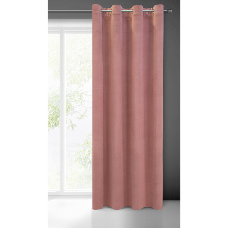 Zasłona welwetowa MILO różowa 140 X 250 cm – miękka i przytulna