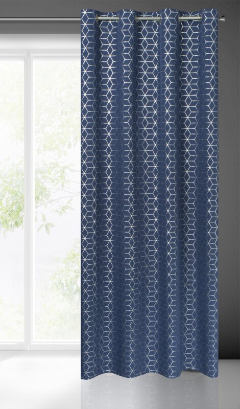 Zasłona gotowa Cube granatowa 140 x 250 cm – zaciemniająca i stylowa