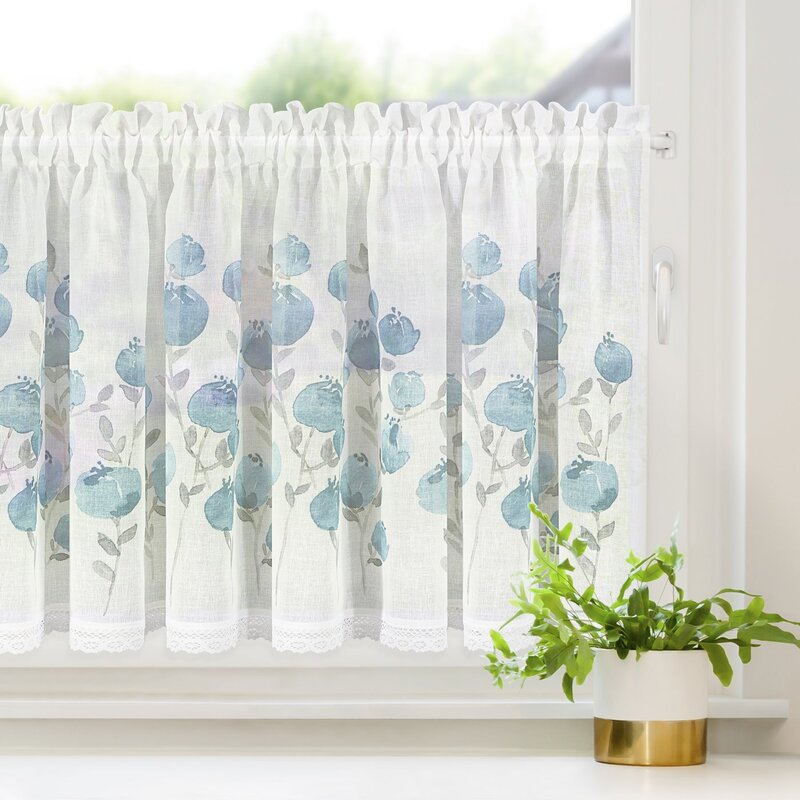 Firana gotowa Pola biała 150 X 60 cm – do kuchni i jadalni