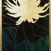Obraz ręcznie malowany Lotos zielony 53 X 73 CM – wprowadza harmonię