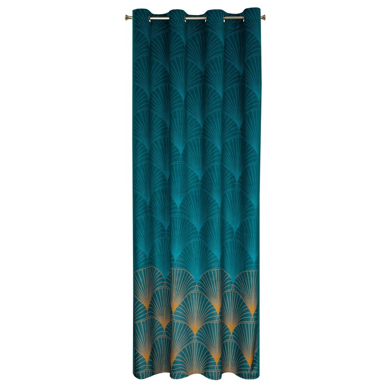 Zasłona gotowa LC/LOTOS1 turkusowa 140x250 cm – wprowadza luksus
