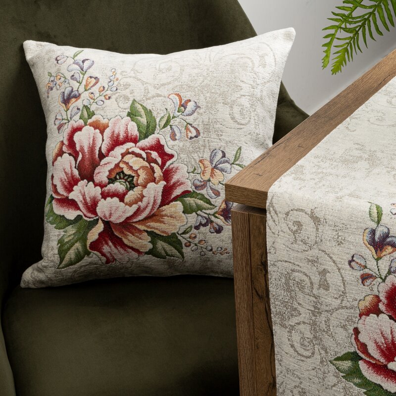 Poszewka gobelinowa SZE/CHP/1182 czerwona 45x45 cm – doda uroku wnętrzu