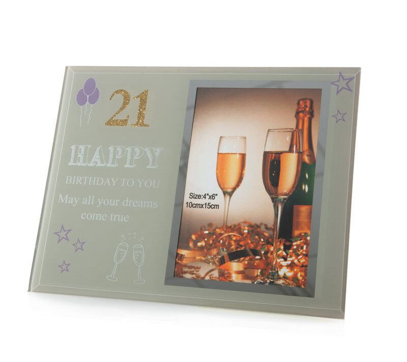 Ramka na zdjęcia C/BIRTHDAY szara 23 x 1 x 18 cm – pamiątka urodzin