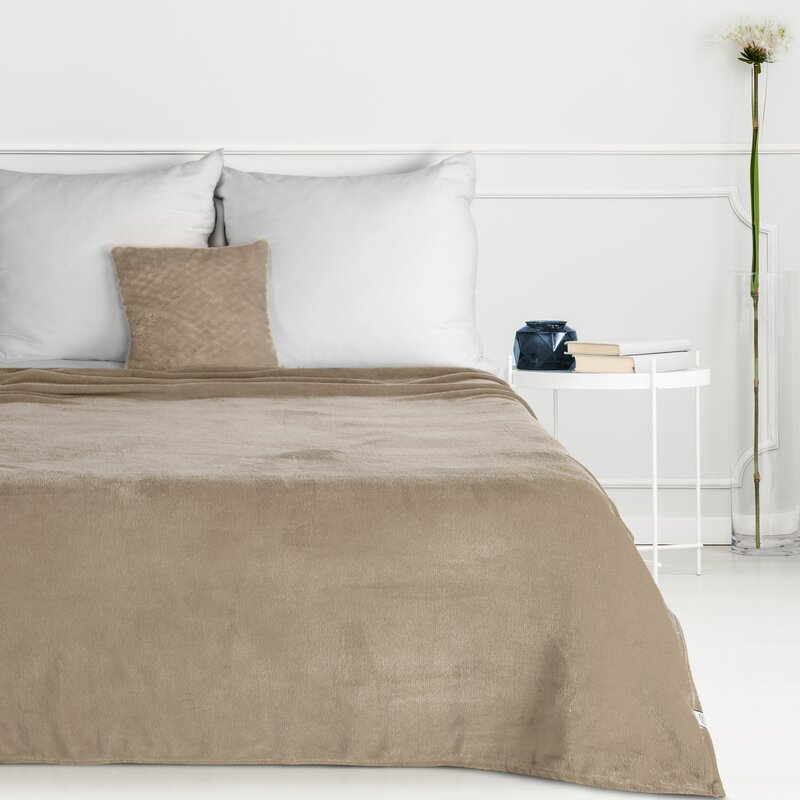 Koc flanelowy Simple beżowy 150 x 200 cm – miękki i ciepły