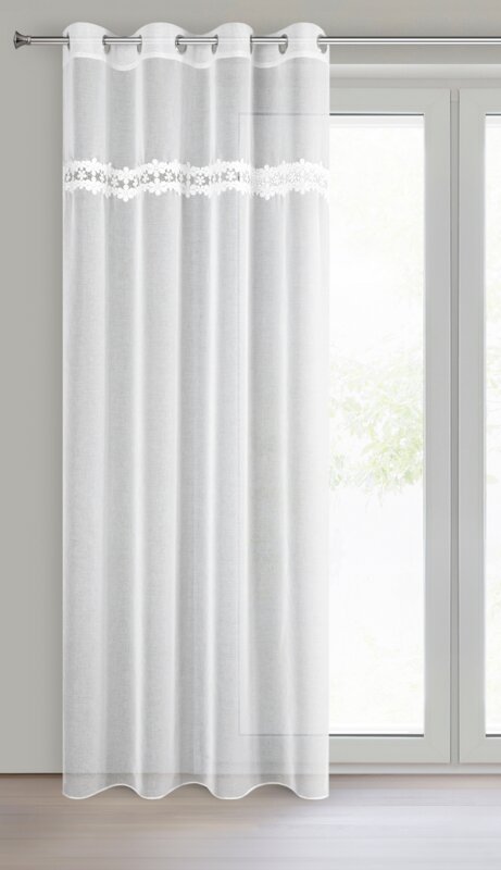 Firana gotowa Kaja biała 140 X 250 CM – rozświetla wnętrze