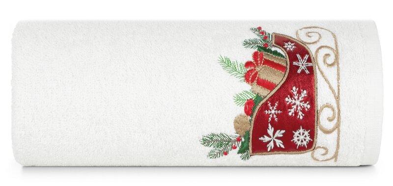RĘCZNIK ŚWIATECZNY SANTA24 50 X 90 CM BIAŁY