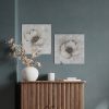 Obraz ręcznie malowany kwiatowy szary 50 X 50 CM – subtelny akcent do salonu