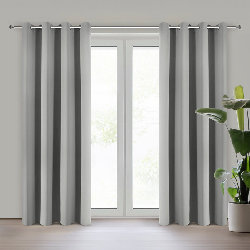Zasłona gotowa Nerisa srebrna 140 x 250 cm – zaciemnienie i prywatność