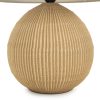 Lampa stołowa ceramiczna kremowa O 34 X 51 cm – z glinki ceramicznej