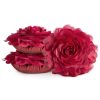 Poszewka dekoracyjna Flores bordowa Ø 40 cm – welwetowy kwiat 3D