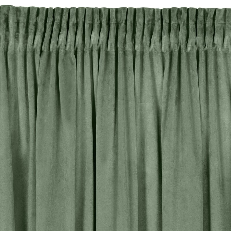 Zasłona welwetowa gotowa Melanie ciemnomiętowa 140 X 270 CM – miękka i aksamitna