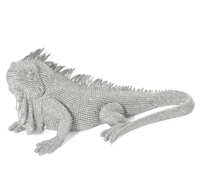 Figurka ceramiczna ELDO srebrna 31 X 15 X 12 CM – egzotyczny akcent