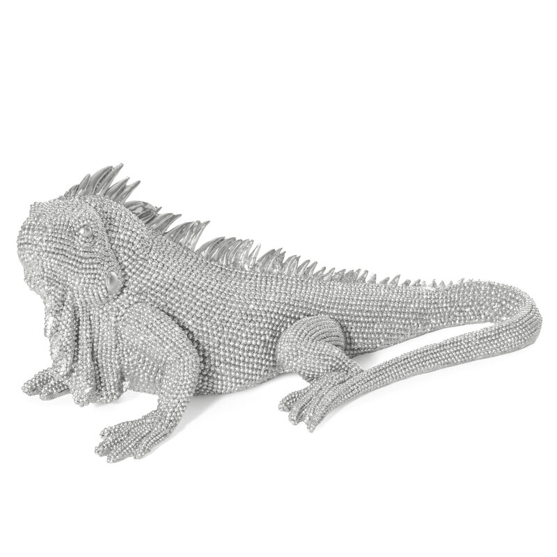 Figurka ceramiczna ELDO srebrna 31 X 15 X 12 CM – egzotyczny akcent