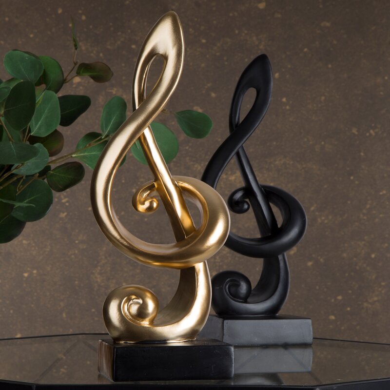 Figurka ceramiczna SONIK (02) złota 8 X 4 X 16 CM – w kształcie nuty muzycznej