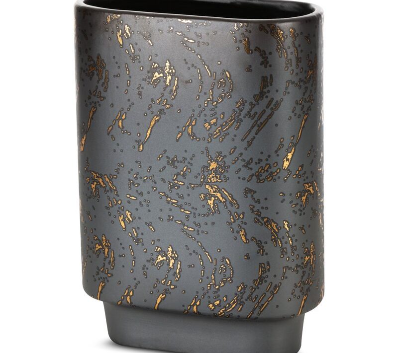 Wazon ceramiczny Ariela grafitowy 20 x 10 x 28 cm – na suszone kwiaty