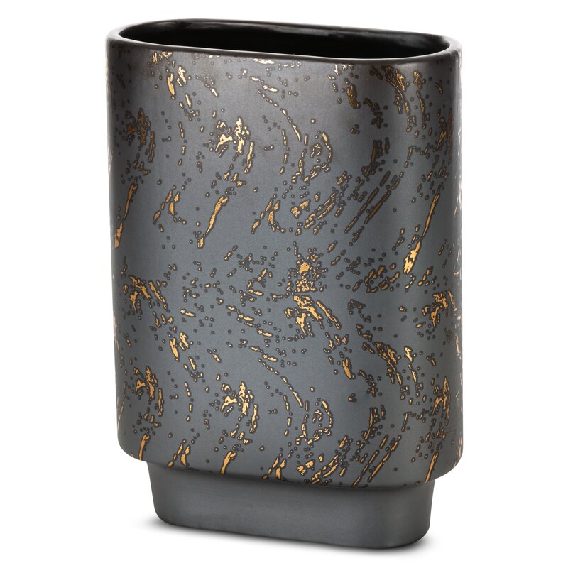 Wazon ceramiczny Ariela grafitowy 20 x 10 x 28 cm – na suszone kwiaty