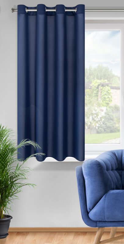 Zasłona gotowa Oxford granatowa 140 x 175 cm – zaciemniająca sypialnię