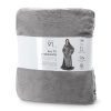 Koc flanelowy stalowy 150 x 180 cm – idealny na wieczory