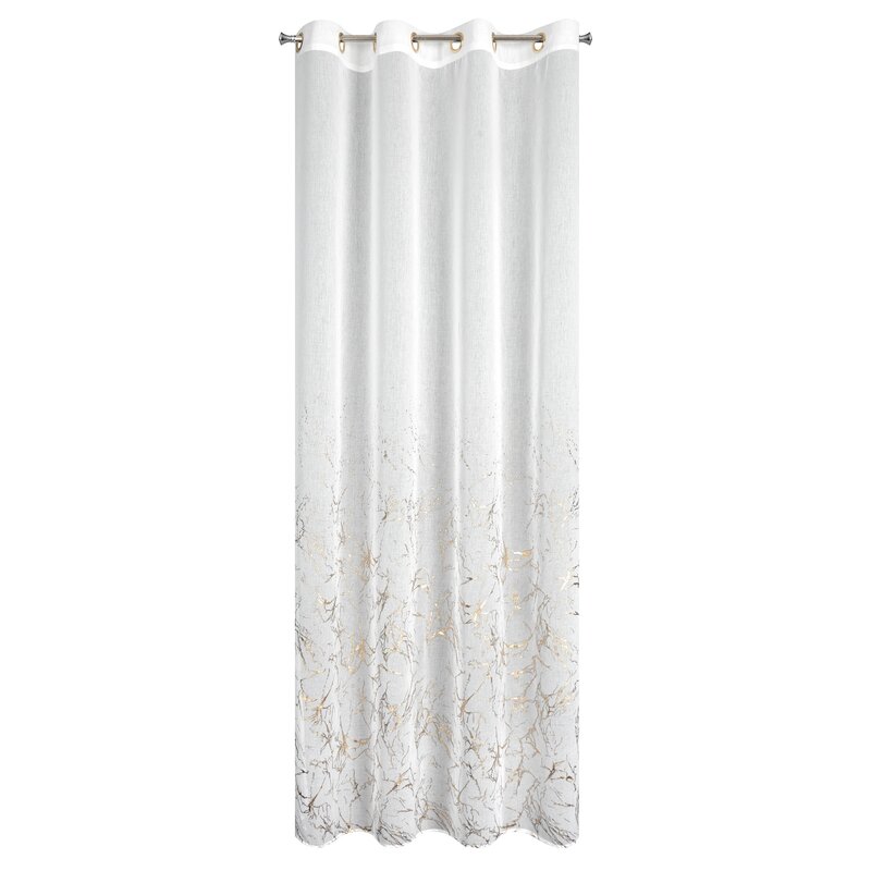 Zasłona gotowa biała 140 x 250 cm – z błyszczącym nadrukiem