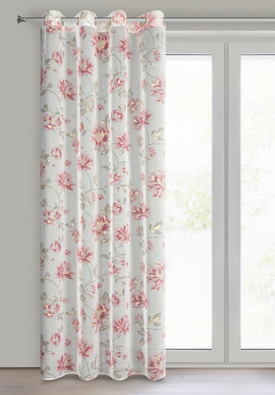 Zasłona gotowa Kalina biała 140 x 250 cm – chroni przed słońcem