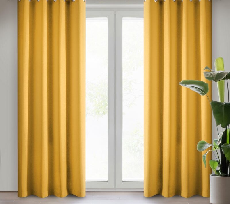 ZASŁONA GOTOWA RITA 140 X 250 CM MUSZTARDOWY