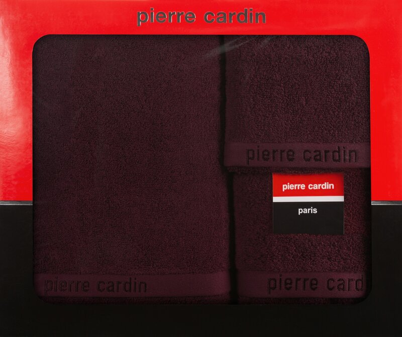 Komplet ręczników Pierre Cardin EVI burgundowy 40 X 34 X 9 CM – miękki i chłonny