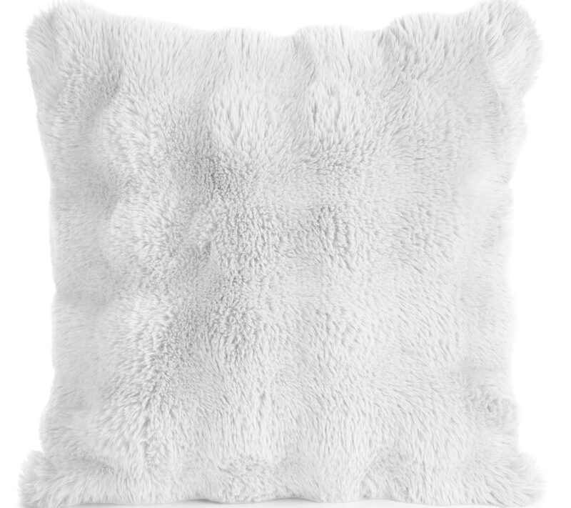 Poszewka futrzana Lily biała 45 x 45 cm – dodatek do relaksu