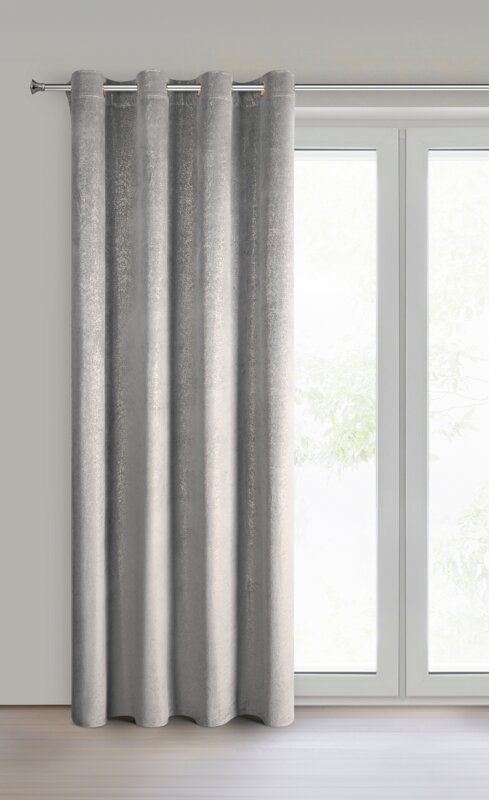 Zasłona gotowa welwet srebrna 135 x 250 cm – dodaje blasku wnętrzu