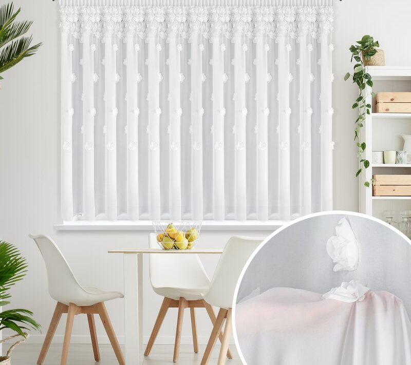 Firana gotowa Diana biały 350 x 160 cm – rozjaśni wnętrze