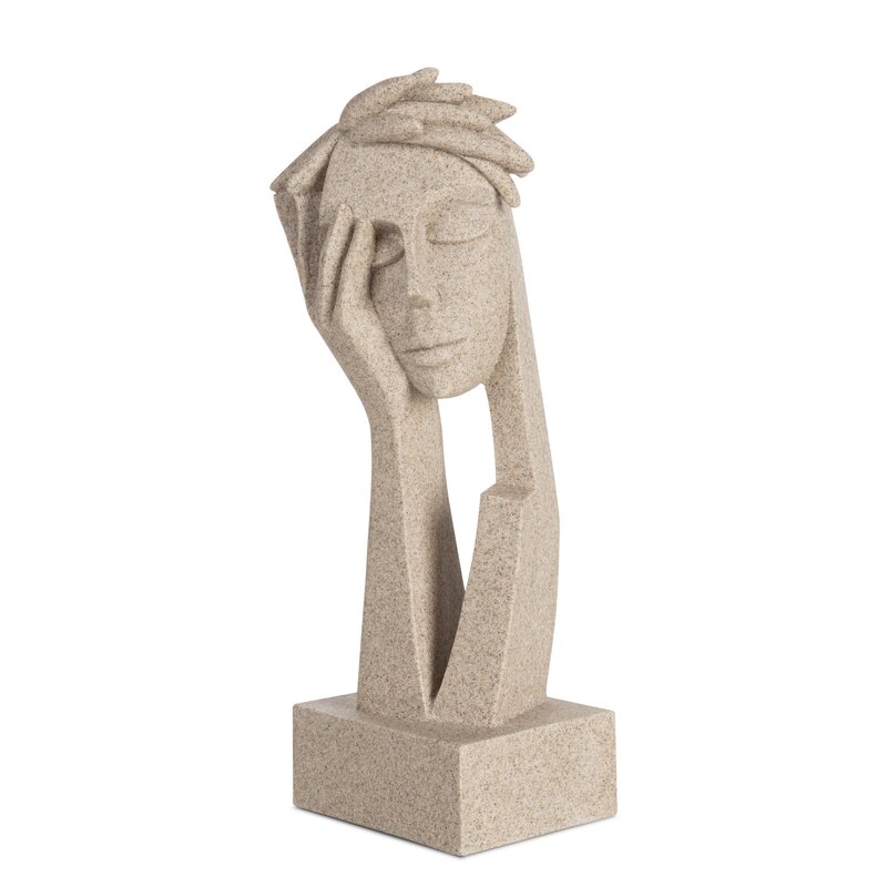 Figurka ceramiczna Logan beżowa 11 X 9 X 28 CM – artystyczna zaduma