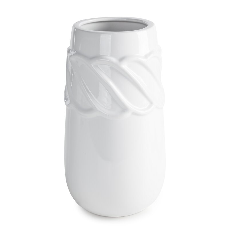Wazon ceramiczny Lisa biały 16 x 16 x 29 cm – na suszone kwiaty