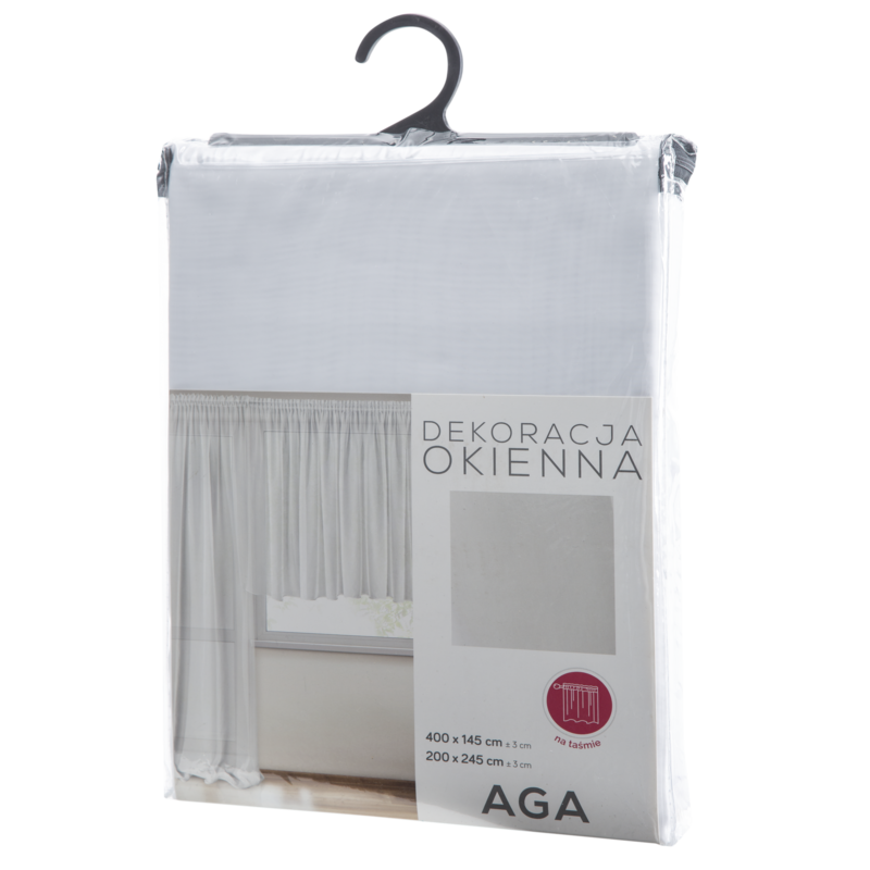 Firana gotowa AGA-4 biała 600 x 245 cm – rozjaśnia wnętrze